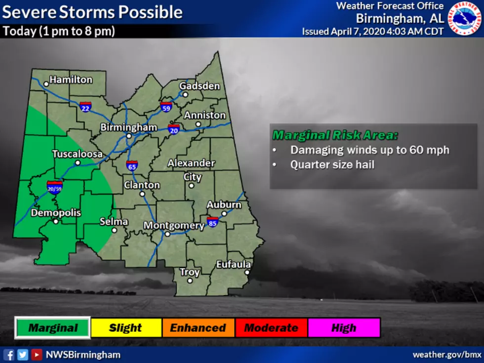 Severe Storms Possible in West Alabama Today and Thursday