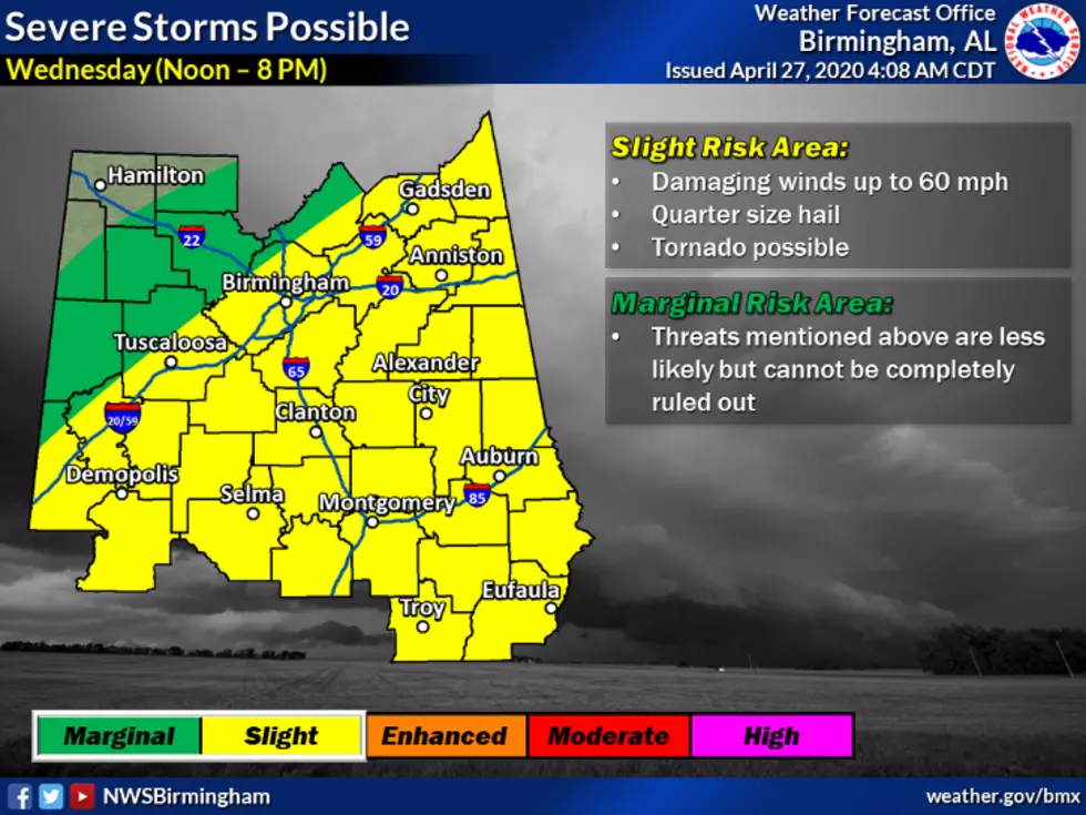 Severe Storms, Tornadoes Possible Wednesday