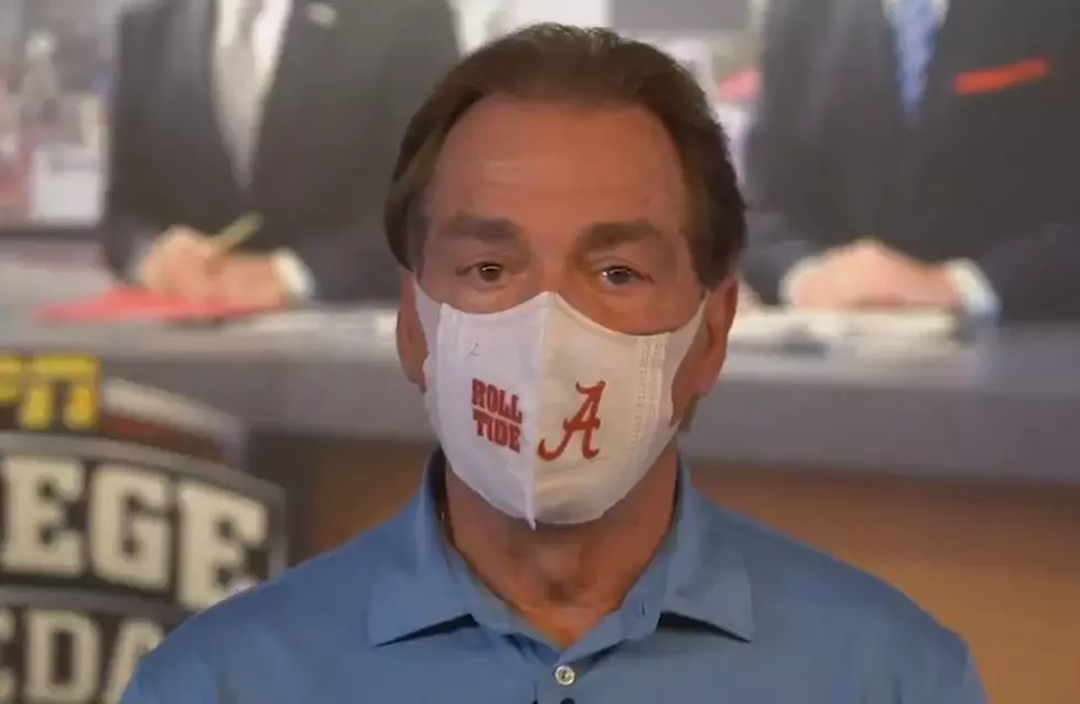 Watch Nick Saban and Jeff Allen Yell At Big Al for Not Wearing a Face Mask