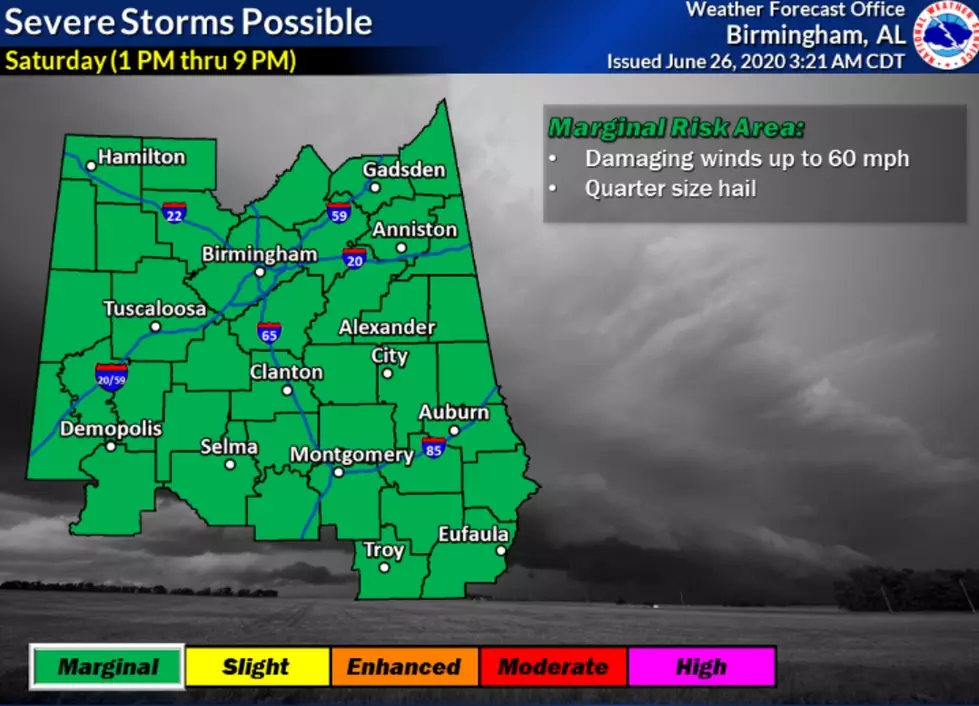 Severe Storms Possible in Alabama Tomorrow