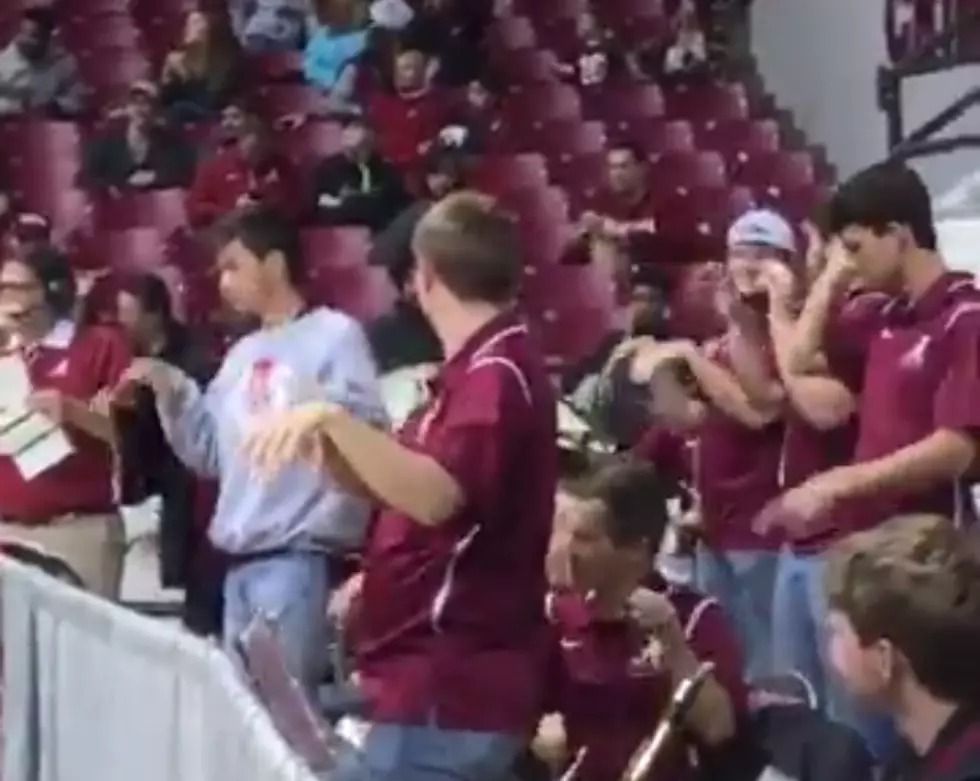 Alabama Band Does Nick Saban’s T-Rex Dance at Basketball Game [VIDEO]