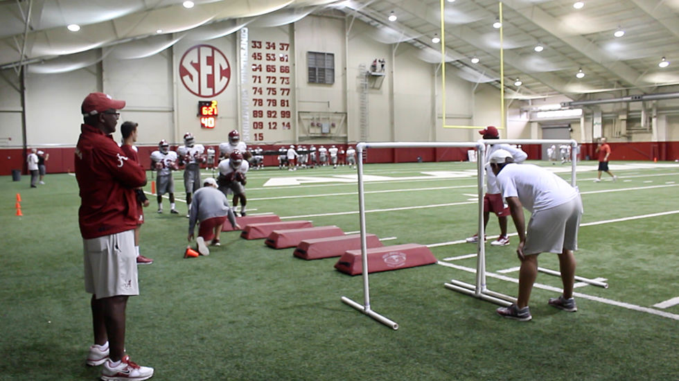 Watch Alabama Running Back Drills During Practice