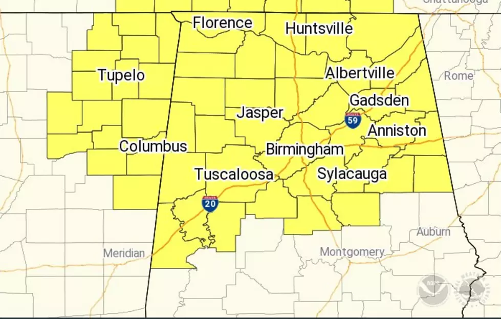 Tornado Watch Issued for Tuscaloosa and Much of Alabama Until 11 PM