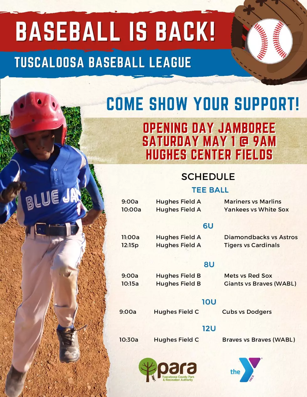 Tuscaloosa Baseball League to Host May Day Baseball Jamboree