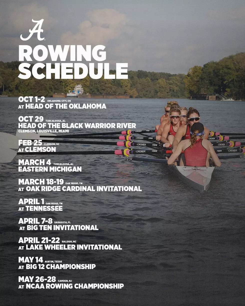 Alabama Rowing Set to Host Two Regattas This Season