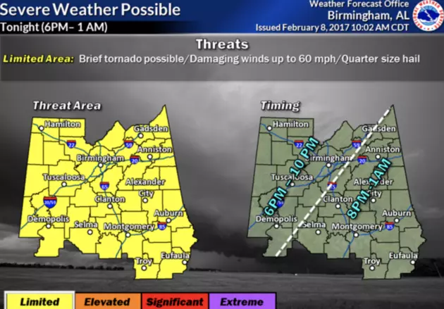 Heads up Tuscaloosa, Severe Weather Threat 6p-10p Tonight!