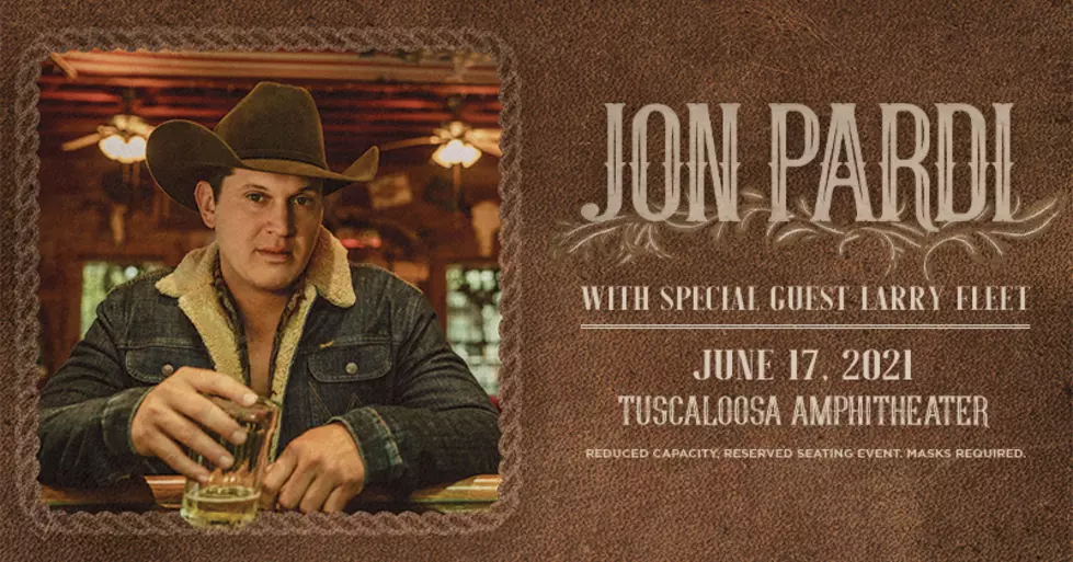 Concerts Are Back: Jon Pardi is Set to Play the Tuscaloosa Amphitheater June 17th