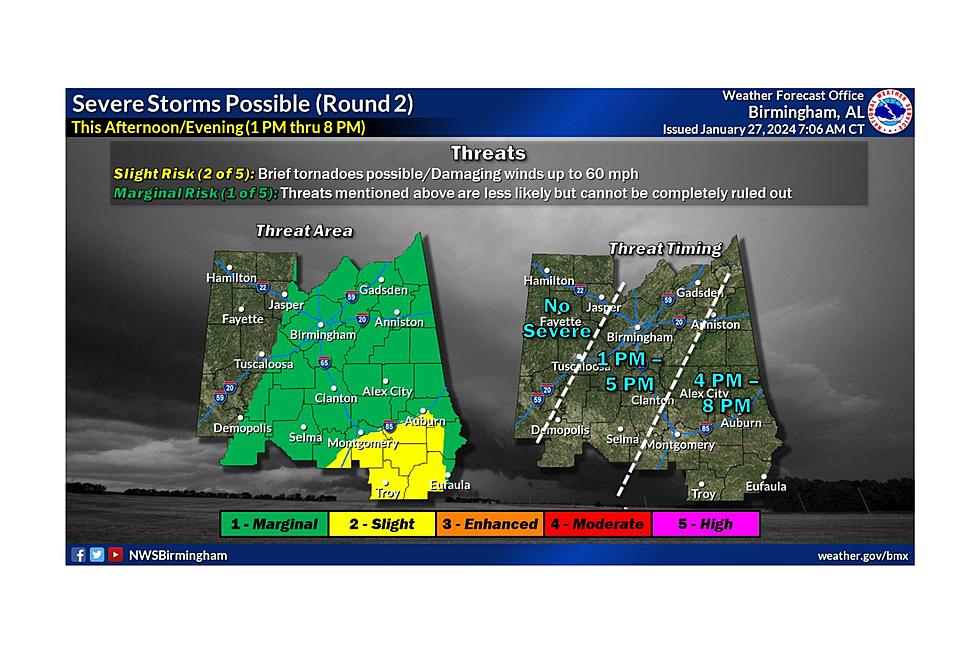 Updated Risk Areas: Strong to Severe Storms Across Alabama 