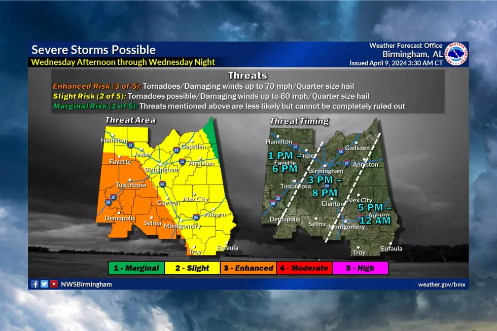 West Alabama Upgraded to Enhanced Risk of Severe Weather