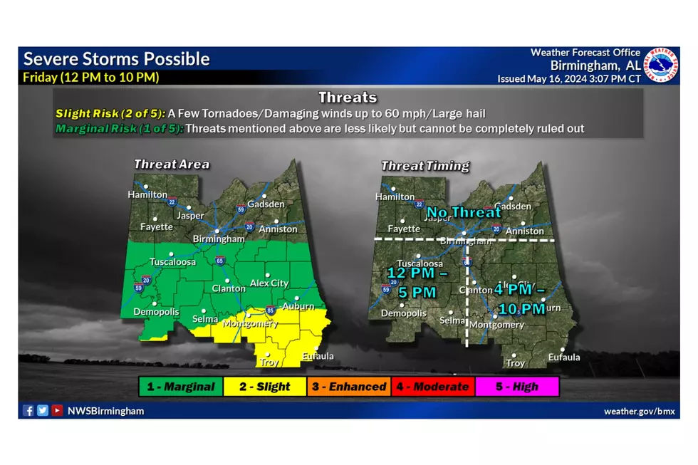 Waves of Widespread Rain & Thunderstorms Expected in Alabama
