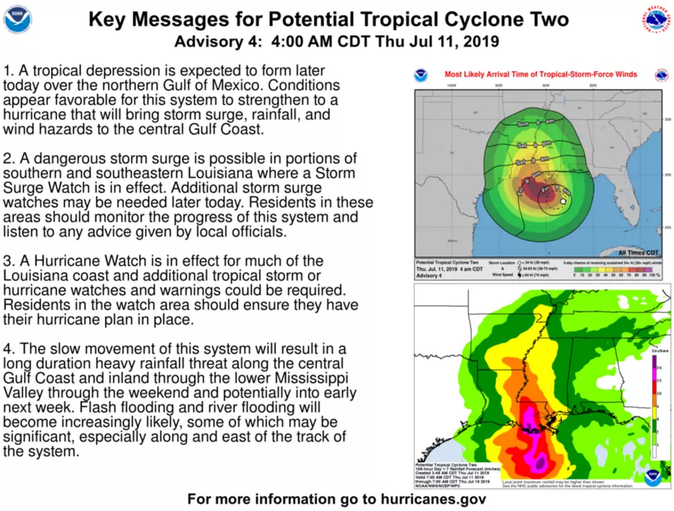 Update On Potential Tropical Cyclone Two (July 11, 2019 – 830 am)