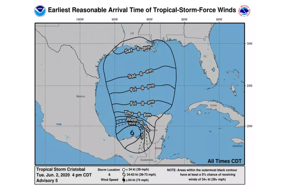 Evening Update: Possible Timing Of Tropical Storm Cristobal