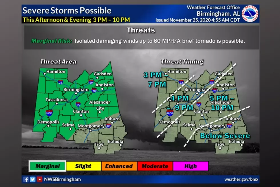Alabamians Be Weather Aware Today, Potential for Severe Weather