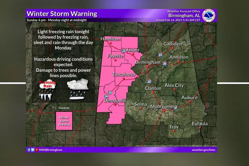 Winter Storm Warning Issued for Portions of West & North Alabama