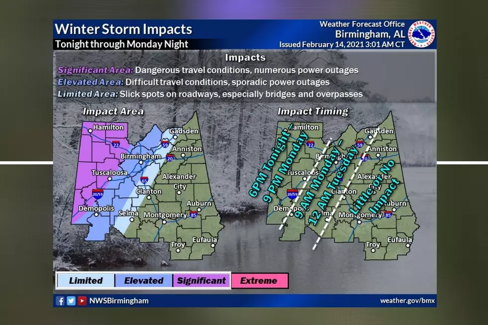 Potential Winter Storm Impacts for Alabama [Message, Be Prepared]
