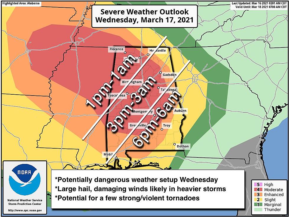 Alabama Get Ready: Possible Dangerous Severe Weather Wednesday