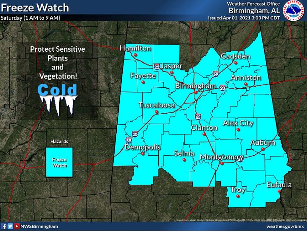 More Cold Temperatures for Alabama, Freeze Watch on Saturday