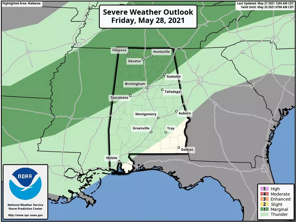 Marginal Severe Weather Risk for Portions of Alabama on Friday
