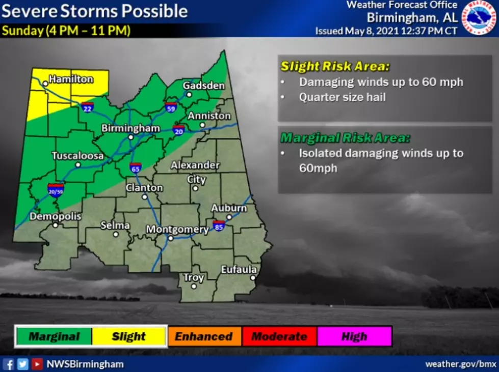 Severe Storms Possible on Mother’s Day Afternoon, Evening