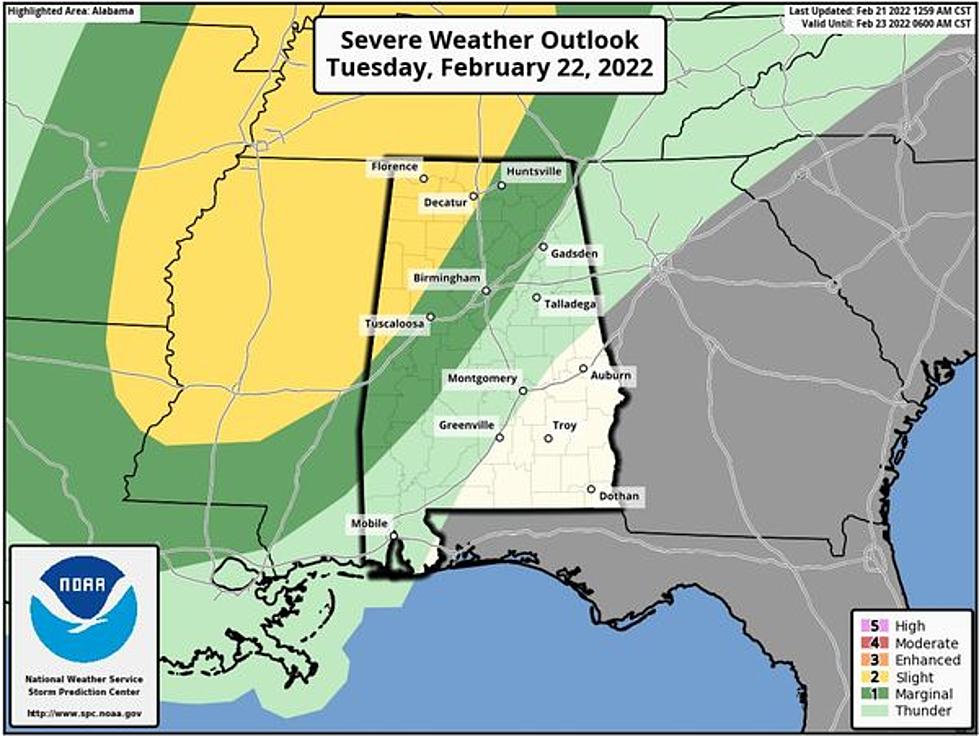 Central, West Alabama Prepares for Severe Weather Potential on Tuesday
