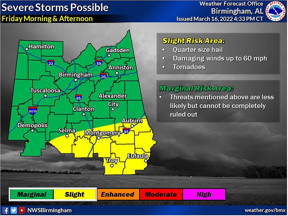 Stay Weather Aware: Possible Severe Weather Friday in Central, West Alabama