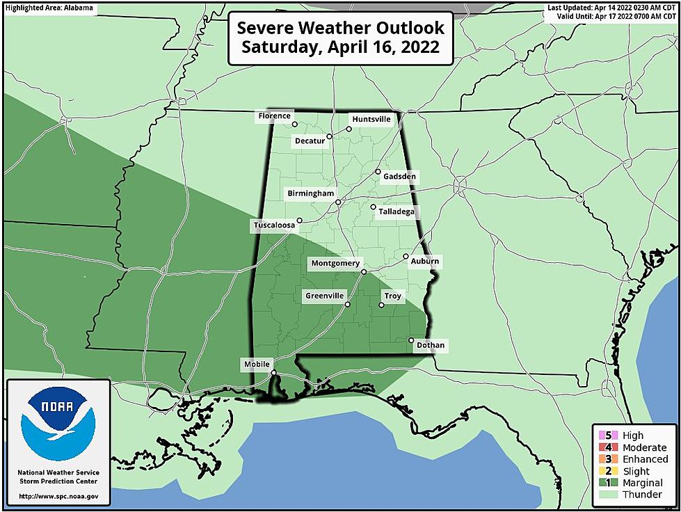 More Possible Severe Weather Saturday for Southern Central Alabama