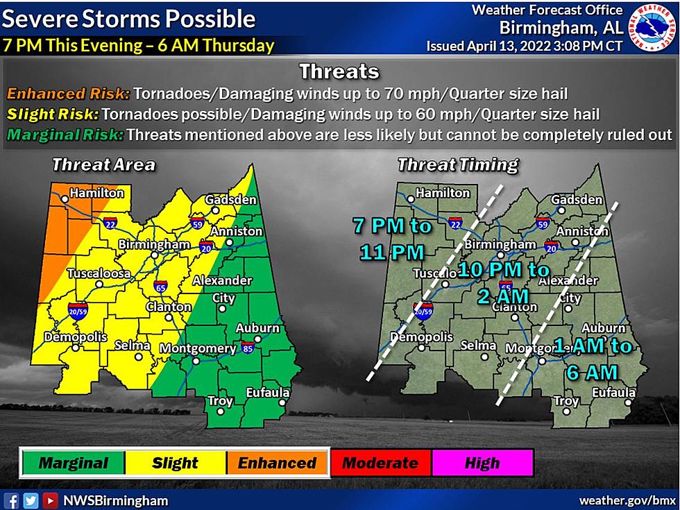 West, Central Alabama Be Prepared for Late Night Severe Weather Threat