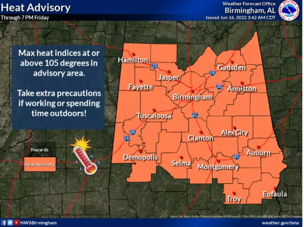 Heat Index Values Could Reach as High as 109 Degrees in Alabama