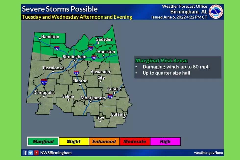 Potential for Severe Storms This Week for West, Central Alabama
