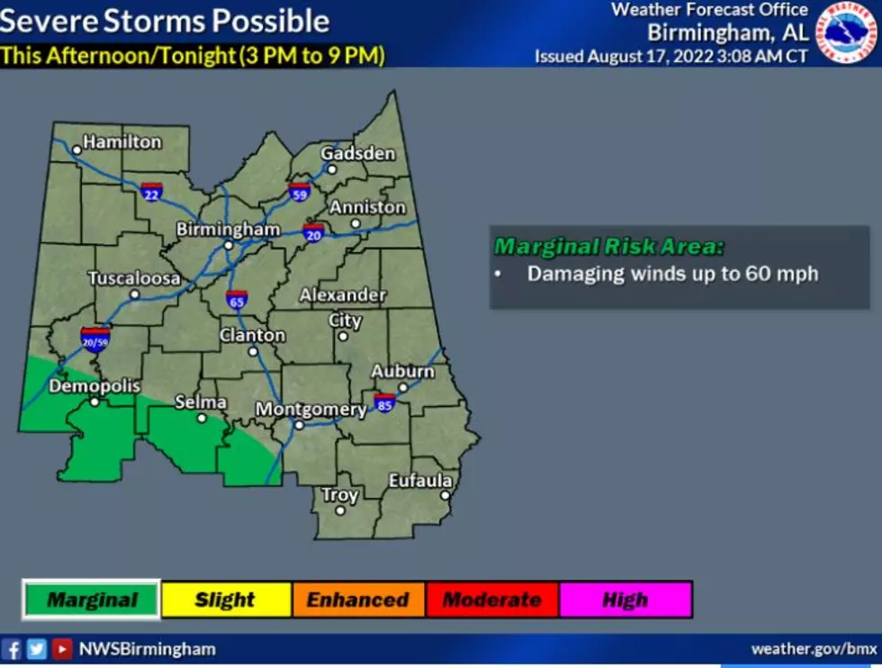 Possible Damaging Wind Threat for Southwestern Alabama Counties