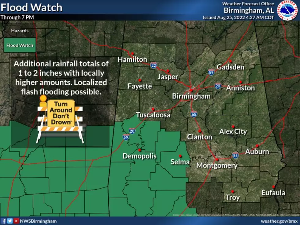 Flooding Concerns Prompt Flood Watch for Several Alabama Counties