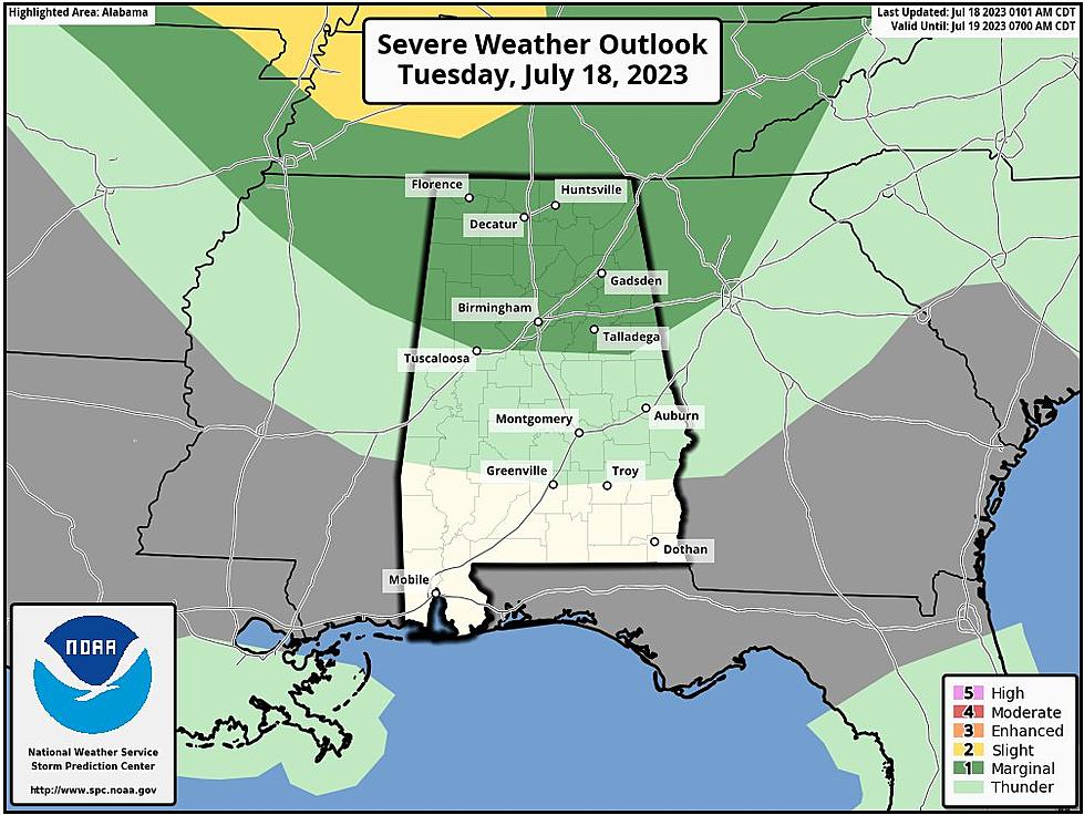 Hot, Humid Conditions + Possible Severe Thunderstorms in Alabama