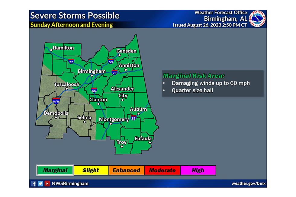 Possible Severe Storms for Sunday and Monday in West, Central Alabama