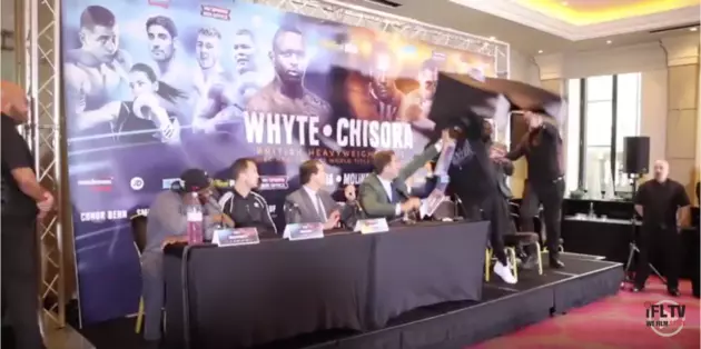 Boxer Throws Entire Table Towards Opponent at Press Conference