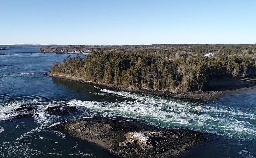 WATCH A Maine Phenomenon From Above, Reversing Falls At Tidal Falls In Hancock