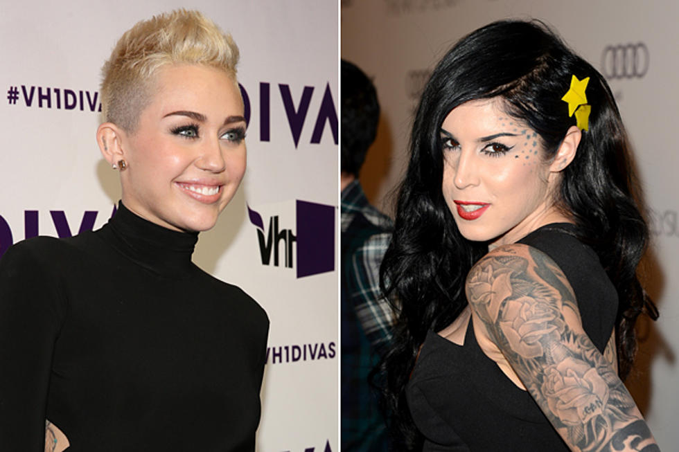 Miley Cyrus Got a Friendship Tattoo From Kat Von D Because She’s Like, So Rebellious [PHOTOS]