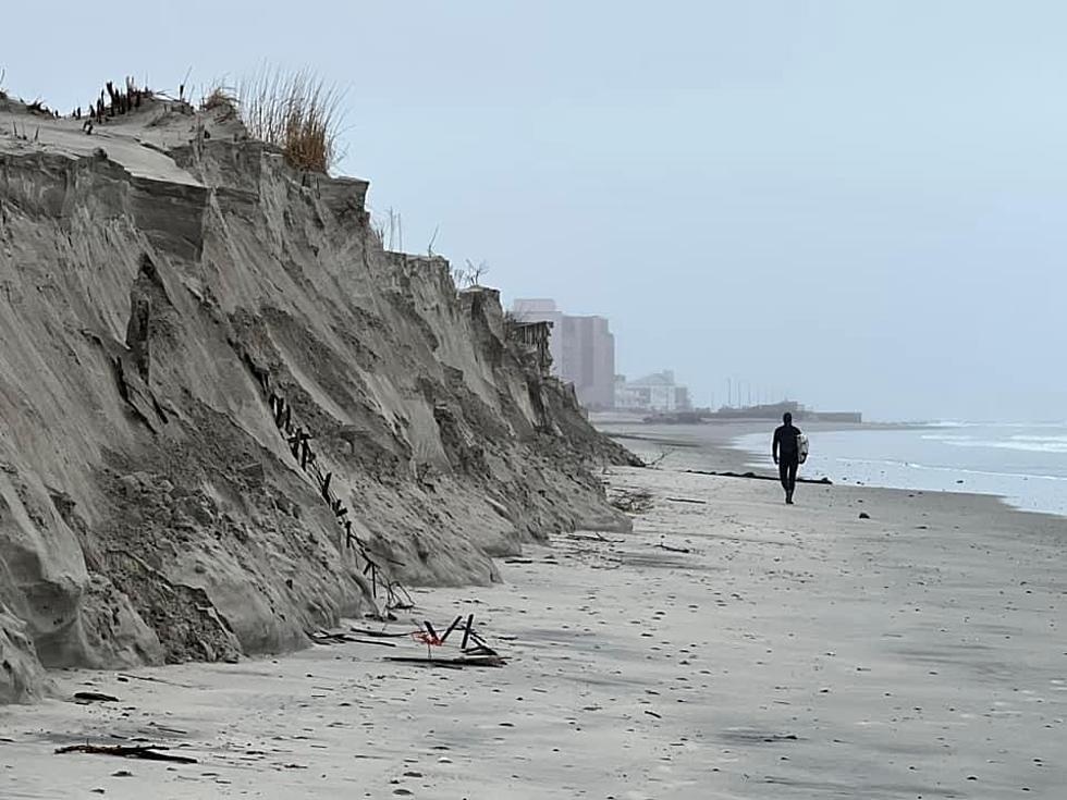 Sand Cliffs That Are 15 Feet High In North Wildwood, New Jersey