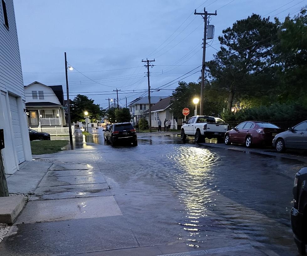 Big High Tide Creates Flooding In Atlantic City, New Jersey