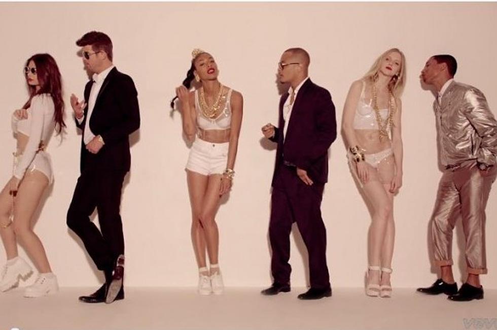 Robin Thicke Sees ‘Blurred Lines’ in Video With Pharrell and T.I.