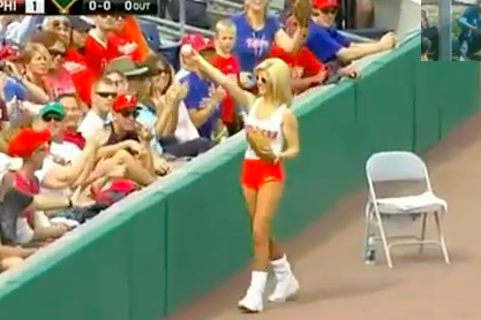Epic Fail! Hooters Girl Picks Up Live Baseball And Tosses it into Crowd [Video]