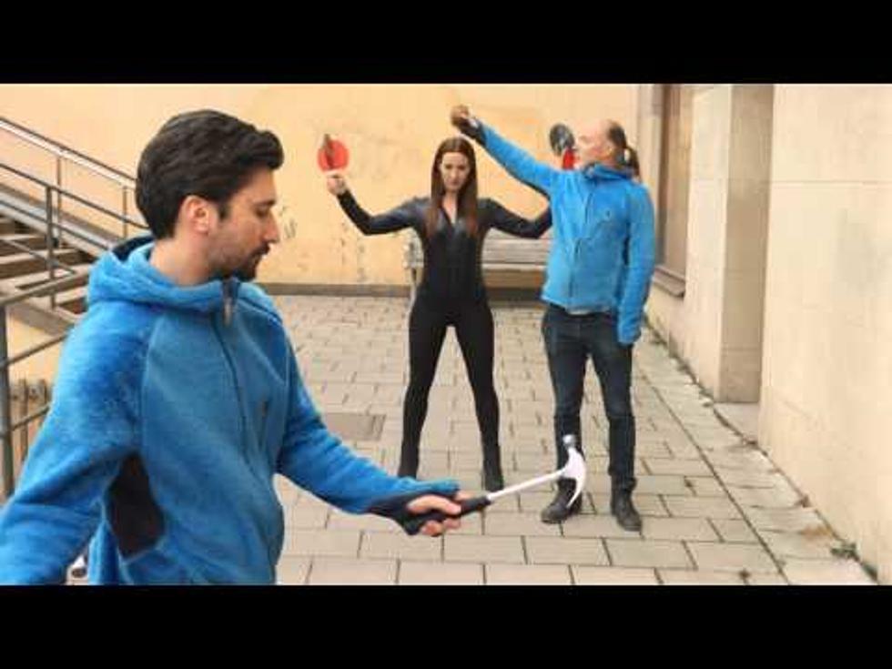 Saw Blades And Hammers Ping Pong Paddle Trick – Unbelievable!