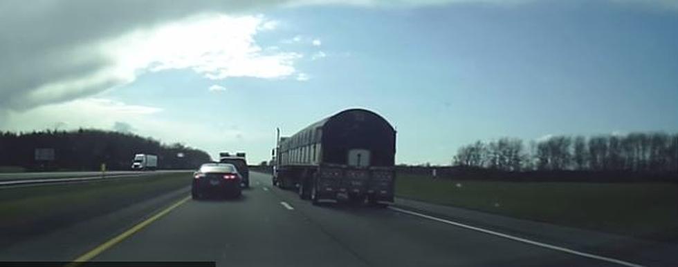 Road Rage Causes Crazy Traffic Accident Between Two Cars and a Big Rig [VIDEO]