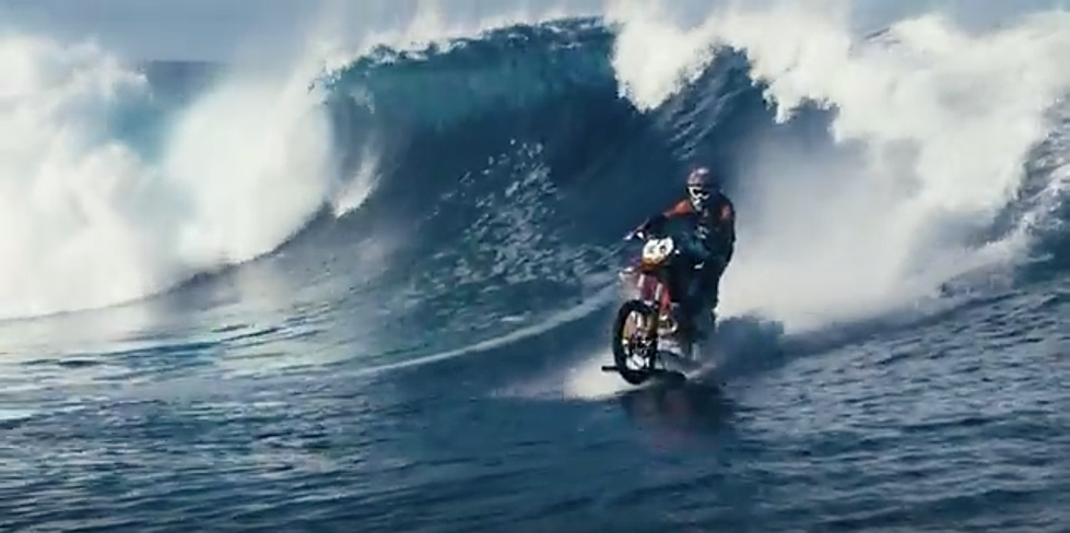Check out This Amazing Wave Riding Dirt Bike in Tahiti