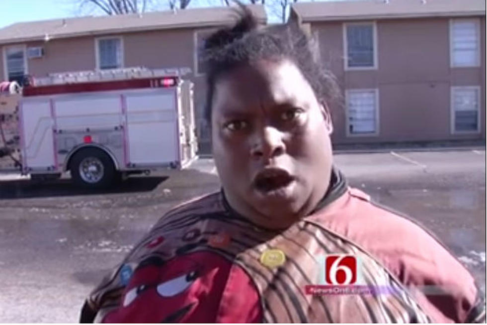 Woman Escapes a Fire and Gives a Funny Interview