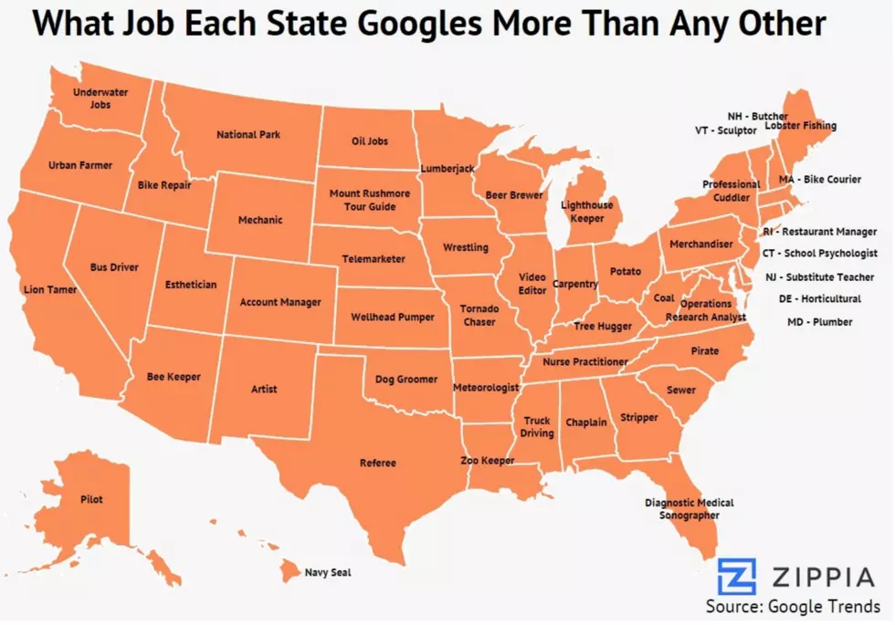 Which Job Each State, Including Texas, Is Googling Most