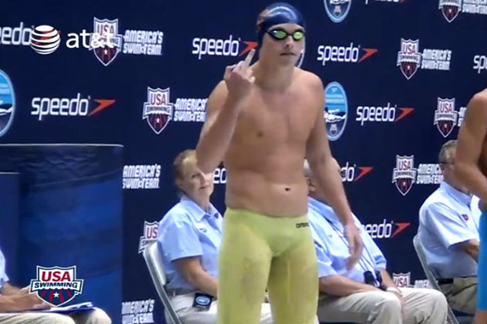 Olympic Swimmer Flips off His Dad Before Every Race