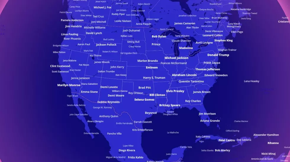This Cool Map of TX Displays Stars Names on the City They're From