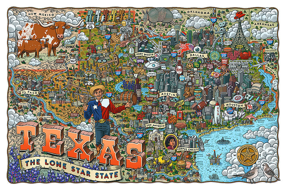 East Coast Artist's Stunning Map of Texas Captivates Social Media