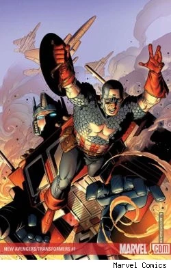 Cover art from Marvel's New Avengers/Transformers