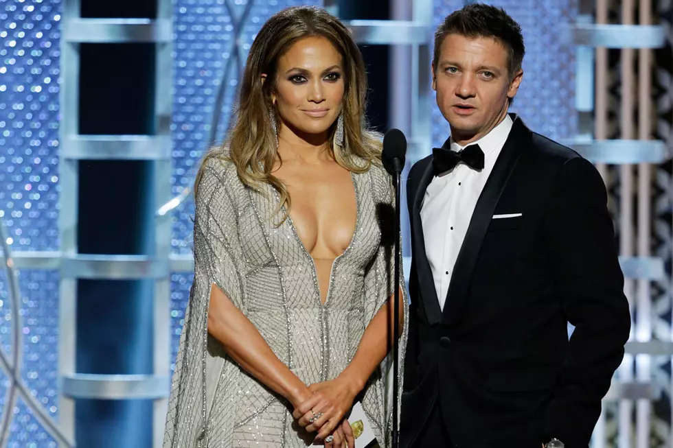 Jennifer Lopez's 'Globes' at Center of Cleavage Joke Thanks to Actor Jeremy Renner